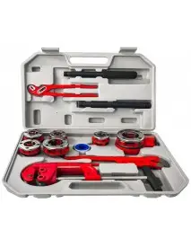 Set de filetare manual pentru tevi 10 piese 1/4-1 1/14", VERKE, V07515