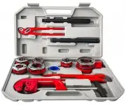 Set de filetare manual pentru tevi 10 piese 1/4-1 1/14", VERKE, V07515