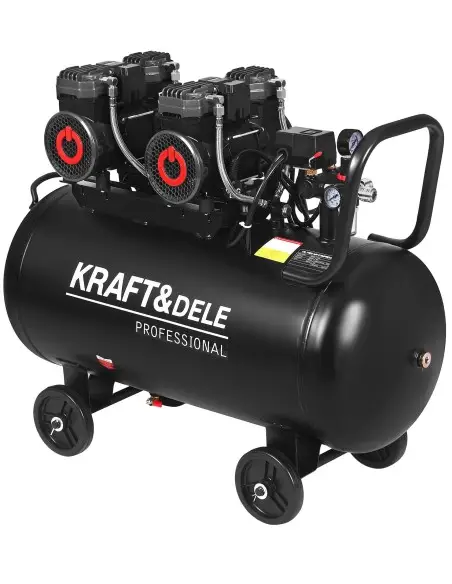 Compresor fara ulei 100L, 2x2200W, 8 bar, Kraft&Dele D4083