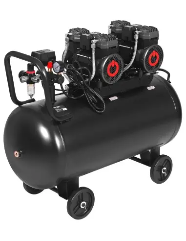 Compresor fara ulei 100L, 2x2200W, 8...