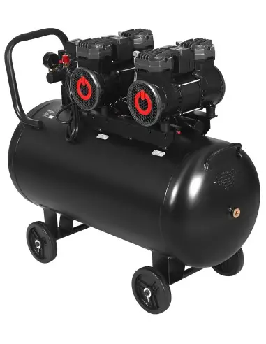 Compresor fara ulei 100L, 2x2200W, 8...