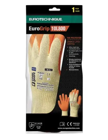 1LACO- Manusi de protectie imersate in latex EUROSTRONG 10L800 GANTELINE Coverguard - Manusi din material textil/acoperit