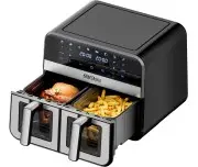 Friteuza fara grasime 9L, 2500W, doua camera 4,5L + LCD, Kraft&Dele, KD4179