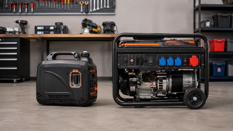 comparatie generator inverter vs generator insonorizat dimensiuni