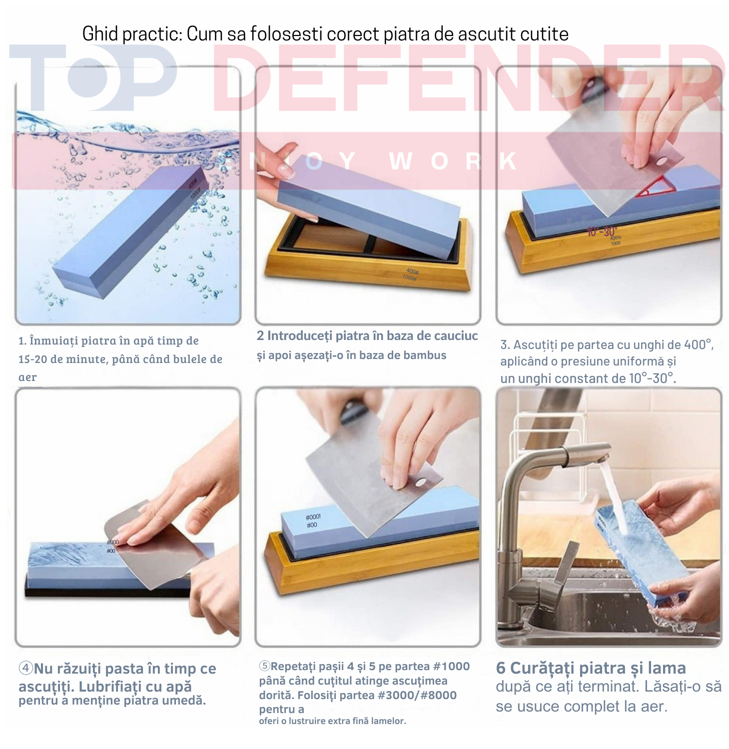 Ghid complet cum se foloseste setul de pietre pentru ascutit cutitele