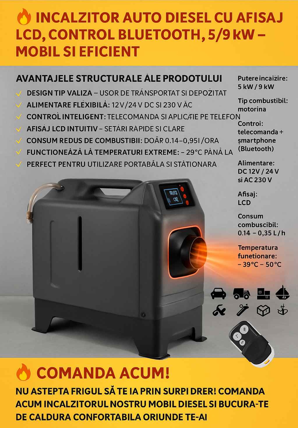 Incalzitor auto 9KW