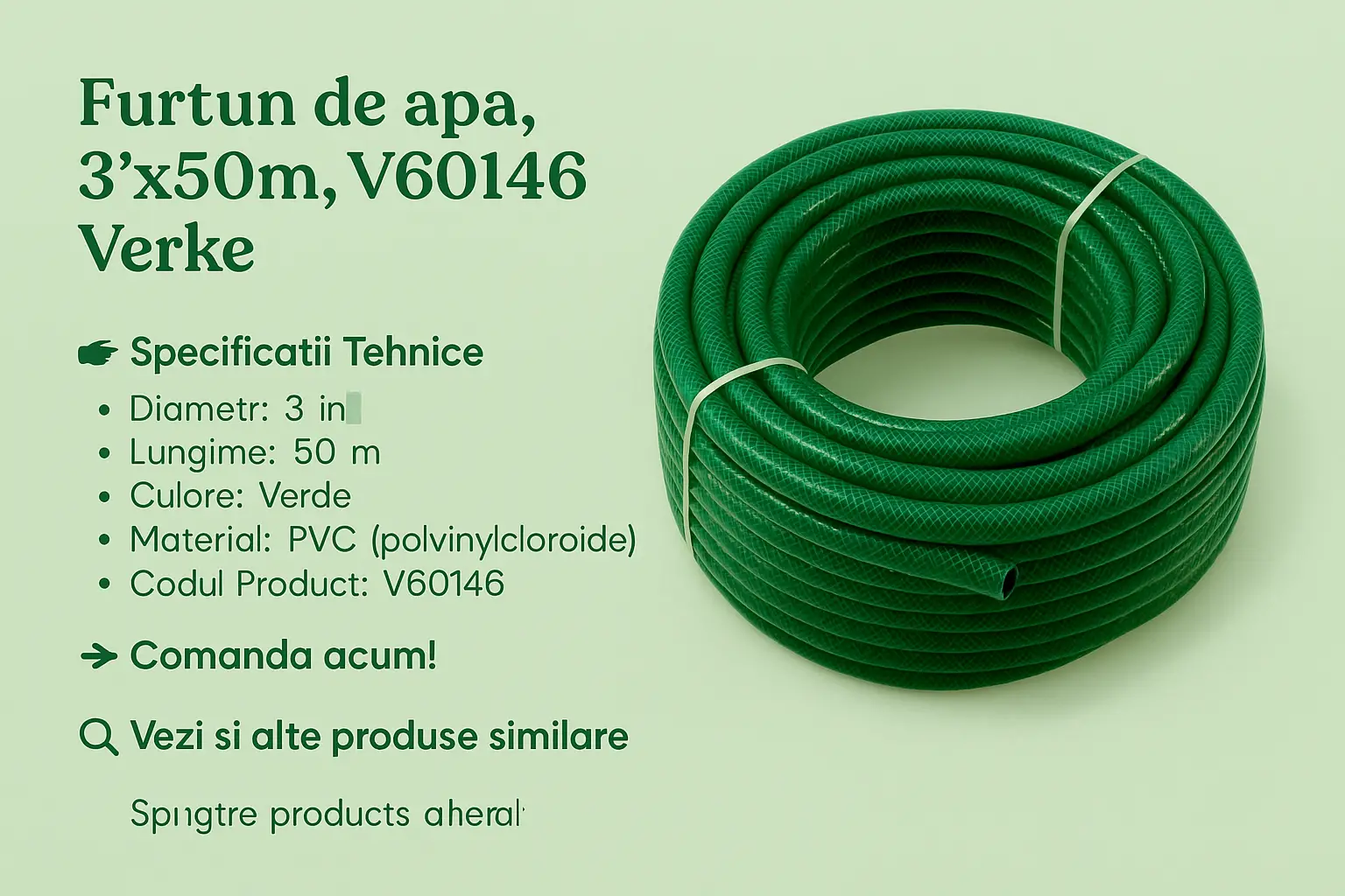 Furtun de apa, 3"x50m, V60146, Verke
