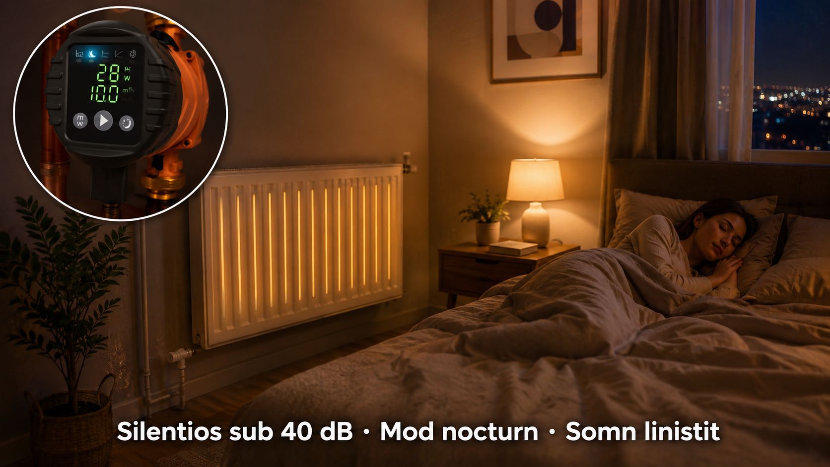 Pompa circulatie KRAFT&DELE 55L/min 6m 40dB Mod automat nocturn KD816