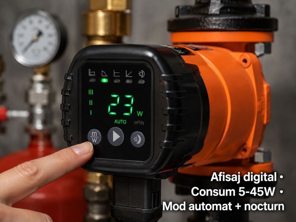 Pompa circulatie KRAFT&DELE 55L/min 6m 40dB Mod automat nocturn KD816